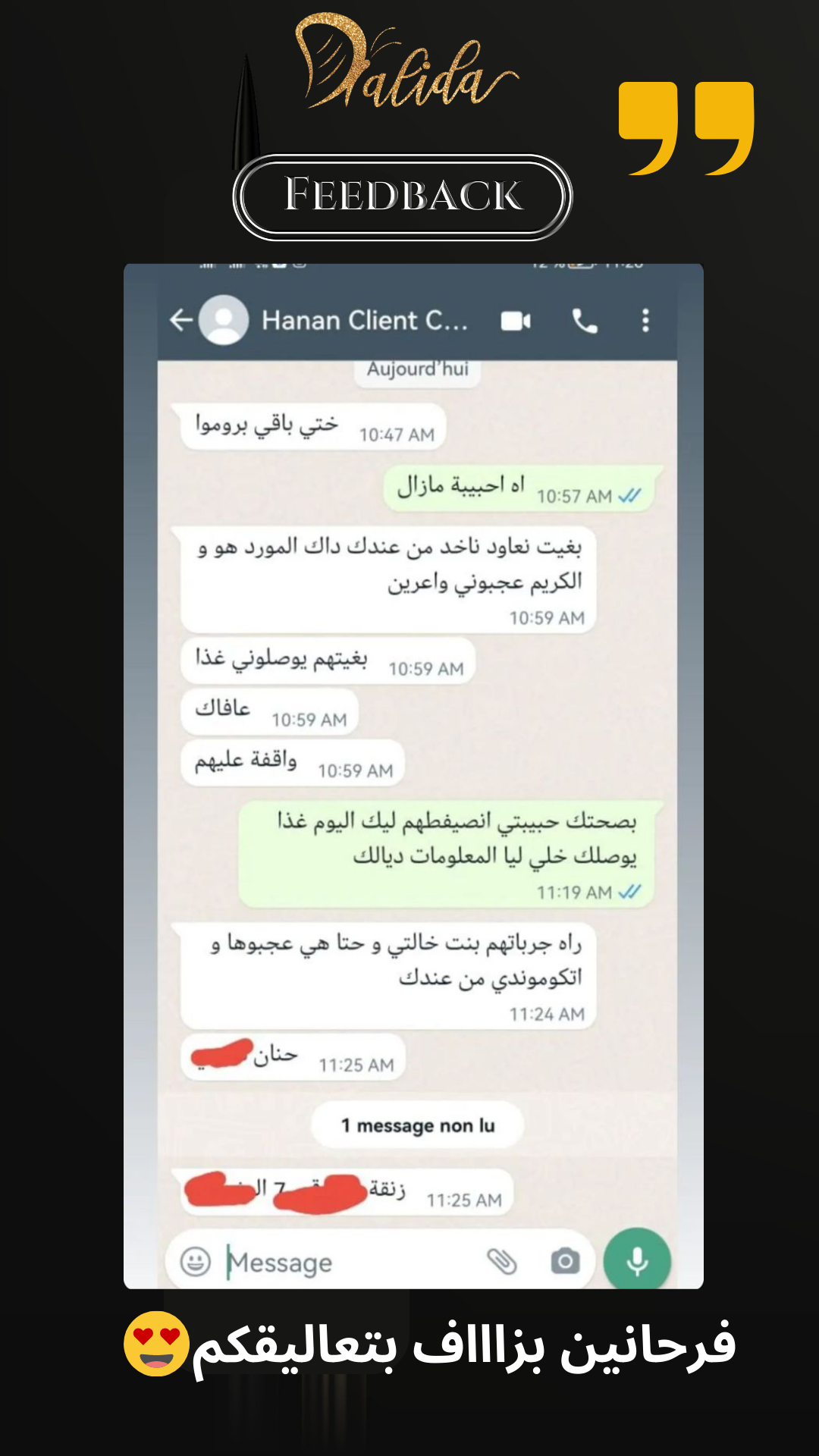 Avis client WhatsApp